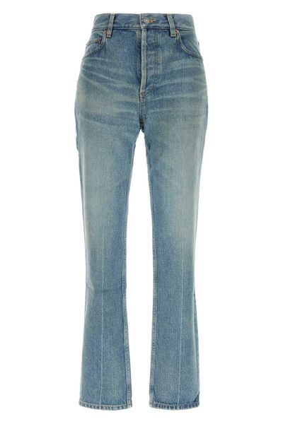 Saint Laurent Mid-Rise Straight Leg Jeans