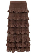 Zimmermann Ruffled Knitted Long Skirt