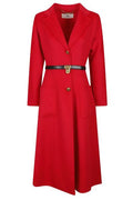 Elisabetta Franchi Single-Breasted Belted Long Coat