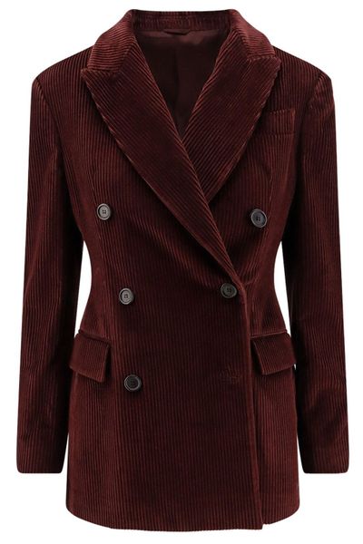 Brunello Cucinelli Double-Breasted Velvet Blazer