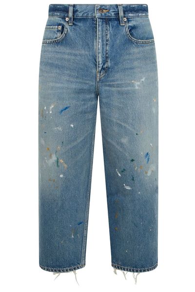 Balenciaga Sprayed Effect Wide-Leg Jeans