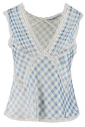 Ermanno Scervino Checked Lace Trim Sleeveless Top