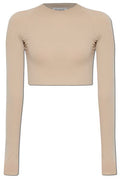 Alaïa Crewneck Cropped Knitted Top