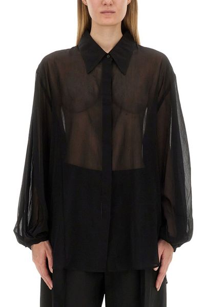 Khaite Long-Sleeved Sheer Top