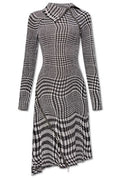 Burberry Turtleneck Asymmetric Midi Dress