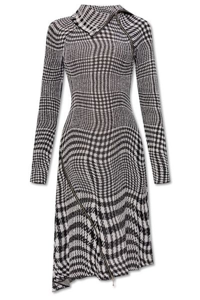 Burberry Turtleneck Asymmetric Midi Dress