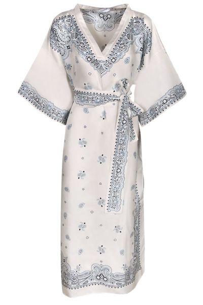 Ferragamo Paisley Belted Midi Dress