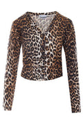 Ganni Leopard-Print V-Neck Cardigan