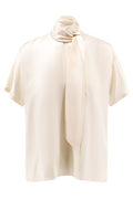 Brunello Cucinelli Tie Neck Silk Top