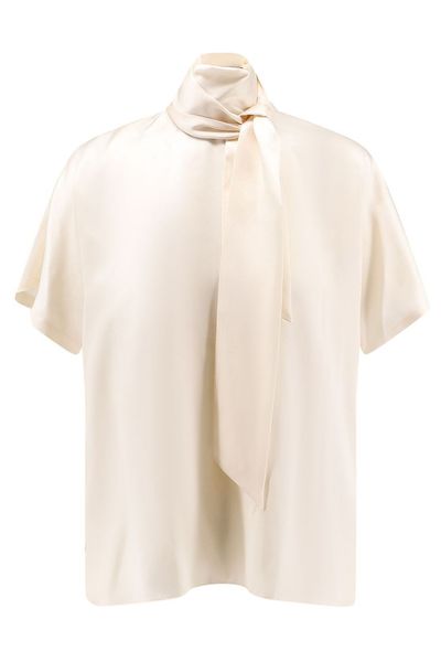 Brunello Cucinelli Tie Neck Silk Top