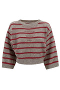 Brunello Cucinelli Dazzling Striped Net Jumper