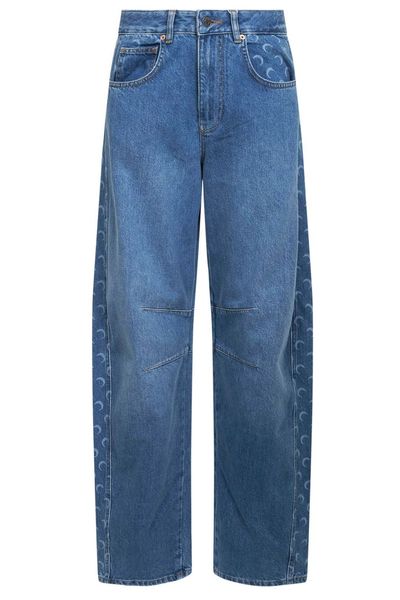 Marine Serre Moon Print Wide-Leg Jeans