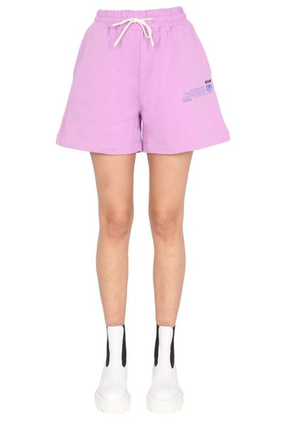 MSGM Slogan Print Drawstring Track Shorts