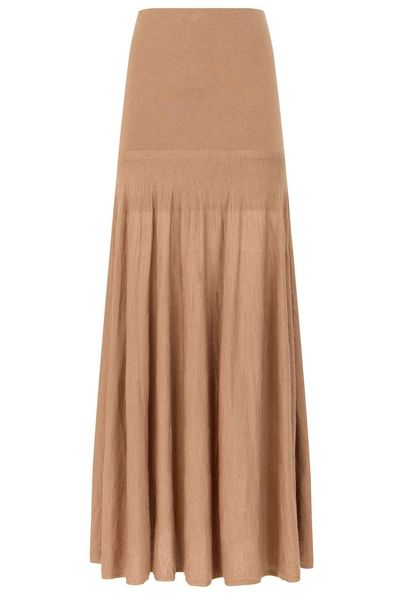 Rabanne High-Waist Pleated Maxi Skirt