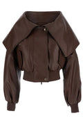 Balenciaga Wrap Collar Leather Jacket