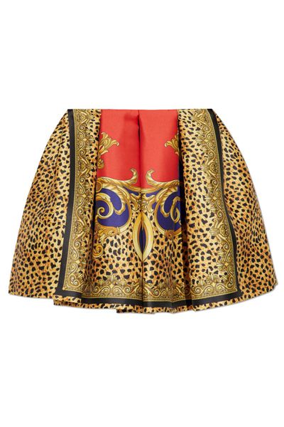 Versace Pattern-Printed Pleated Mini Skirt