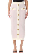 Balmain Buttoned Tweed Skirt