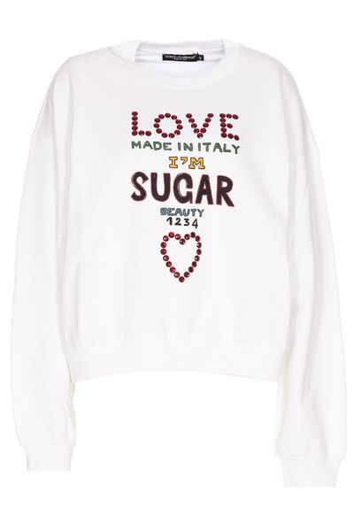 Dolce & Gabbana Slogan Printed Jersey Sweatshirt