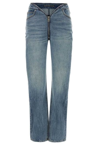 Alexander Wang Dipped V-Waist Straight-Leg Jeans