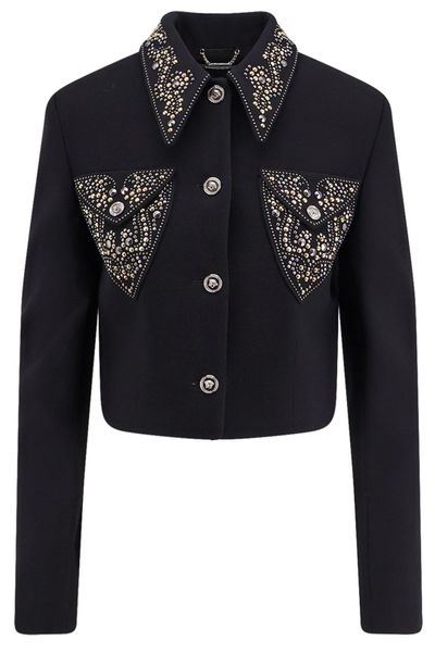Versace Embellished Cropped Jacket