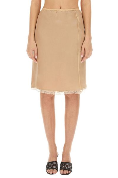 Gucci Lace Trim Detail Midi Skirt