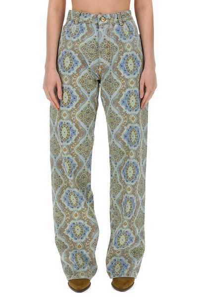 Etro Paisley-Printed Denim Jeans