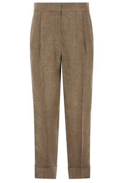 Brunello Cucinelli High-Waisted Cropped Leg Trousers