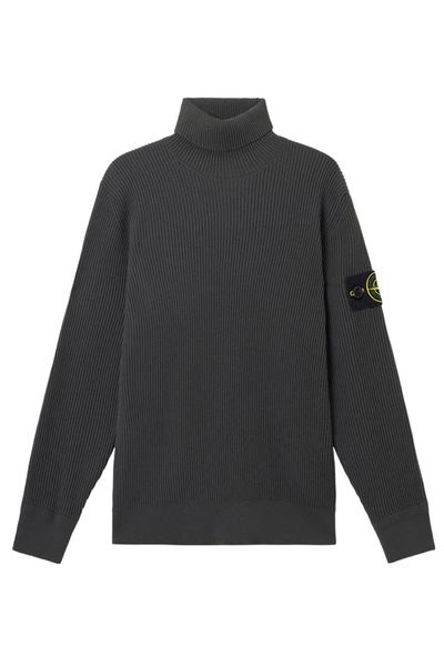 Stone Island Logo Patch Turtleneck Jumper