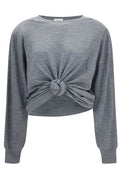 Magda Butrym Knot Front Long Sleeve Knitted Top
