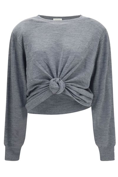 Magda Butrym Knot Front Long Sleeve Knitted Top
