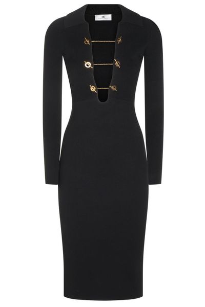 Elisabetta Franchi Chain Detail Knitted Dress