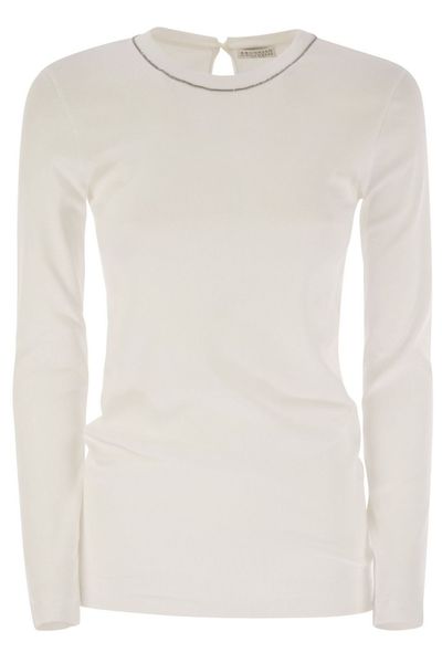 Brunello Cucinelli Monili Chain Detailed Crewneck Top