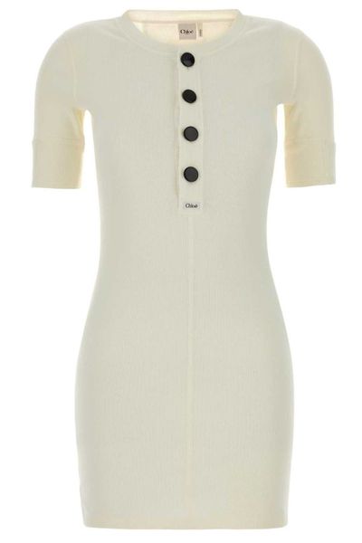 Chloé Buttoned Mini Knitted Dress