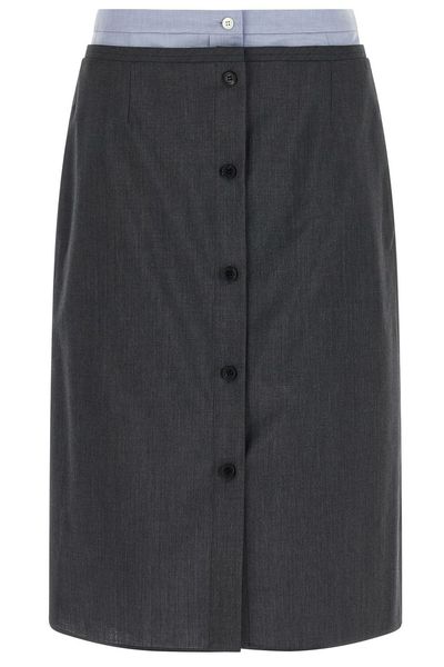 Prada Double Layered Midi Skirt