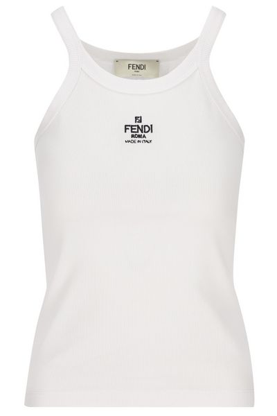 Fendi Logo Embroidered Knitted Tank Top