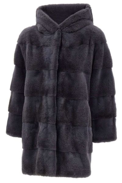 Frame Long-Sleeved Hooded Coat