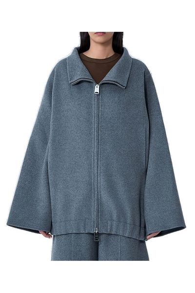 Khaite Garret High Neck Zipped Jacket