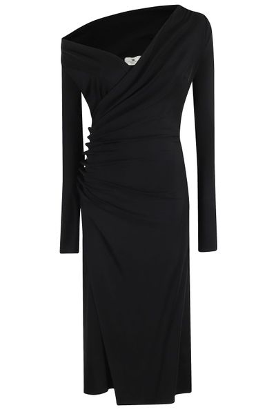 Elisabetta Franchi Embellished Button Jersey Dress