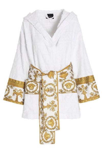 Versace Baroque Printed Belted Waist Robe
