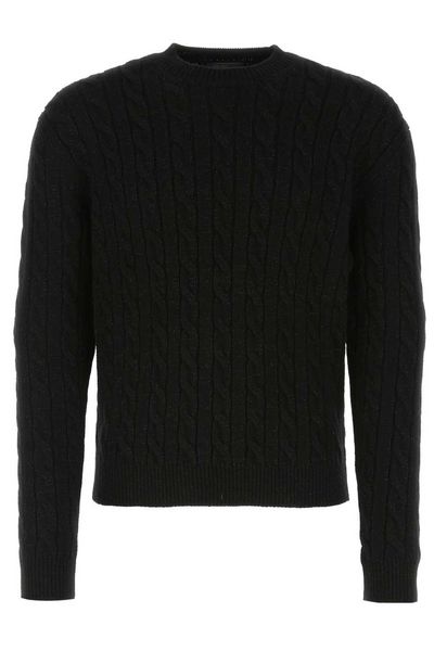 Prada Cable-Knit Crewneck Sweater