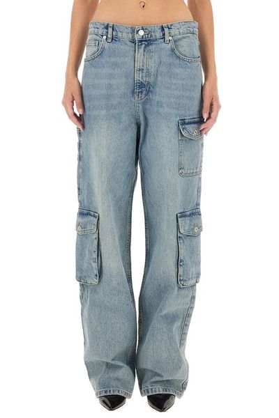 Moschino Jeans Logo-Patch Straight-Leg Jeans