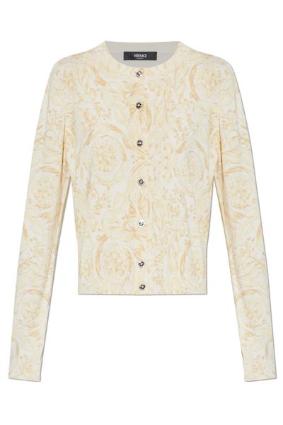 Versace Crewneck Button-Up Cardigan