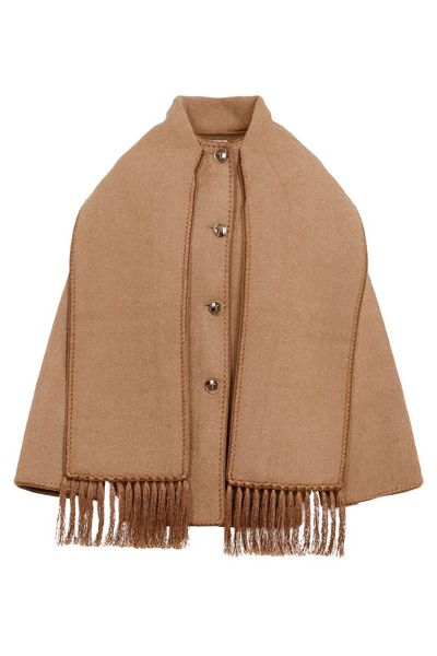Totême Buttoned Whipstitch-Trim Scarf Jacket
