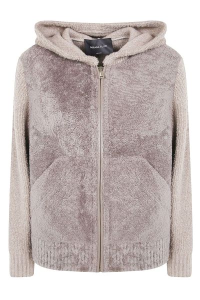 Fabiana Filippi Shearling Zip Hooded Jacket