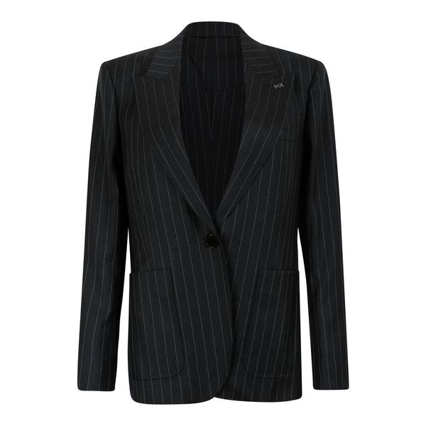 Givenchy Pinstripe Single-Breasted Buttoned Jacket