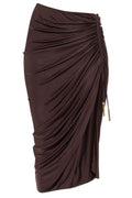 Balmain Balmainn Slit Flowing Jersey Midi Skirt