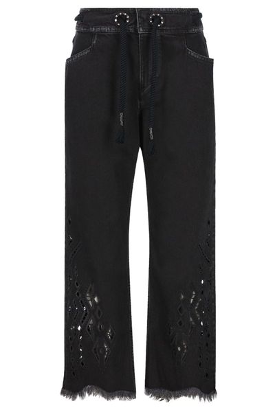 Isabel Marant Alison Embroidered Kick Flare Pants