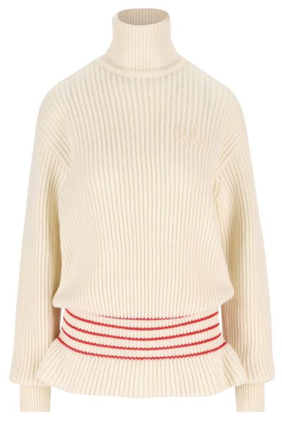 Chloé Oversized Logo Turtleneck Sweater