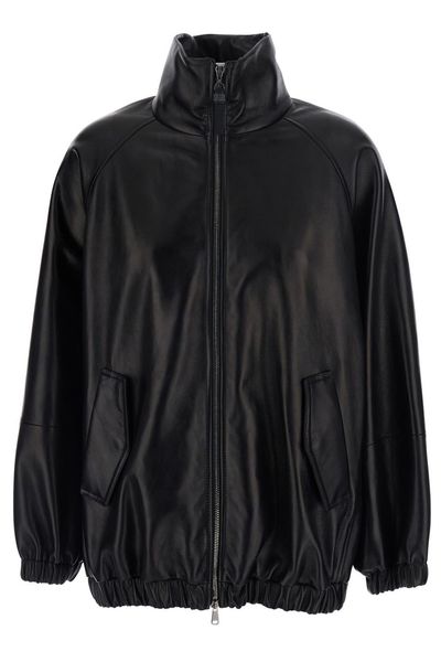 Brunello Cucinelli Zipped Leather Bomber Jacket