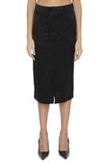 Saint Laurent Front Slit Midi Skirt